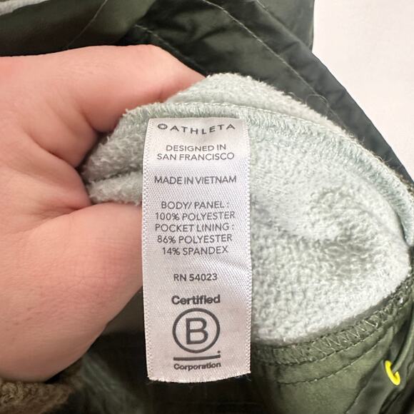 ATHLETA Zion Microfleece Half Zip Pullover Jacket Opal Green Sz L $108 {NN14} - Picture 6 of 6